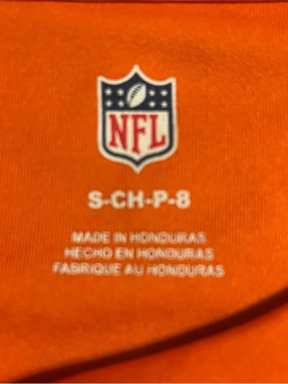 NFL Denver Broncos Long Sleeve Tee - Bright Orange with White Logo